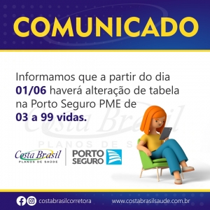 Alteração de Tabela de Preços Porto Seguro PME